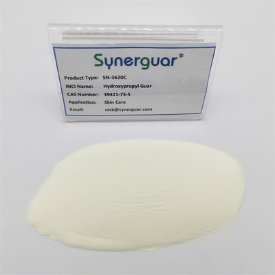 Η ανώτερη Hydroxypropyl Guar γόμμα με τη κορυφαία ποιότητα έχει το μέσο ιξώδες και την υψηλή διαφάνεια για τη φροντίδα δέρματος