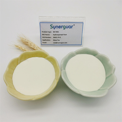 Η ανώτερη Hydroxypropyl Guar γόμμα με τη κορυφαία ποιότητα έχει το υψηλό βαθμό της αντικατάστασης και την υψηλή διαφάνεια για Slime το παιχνίδι