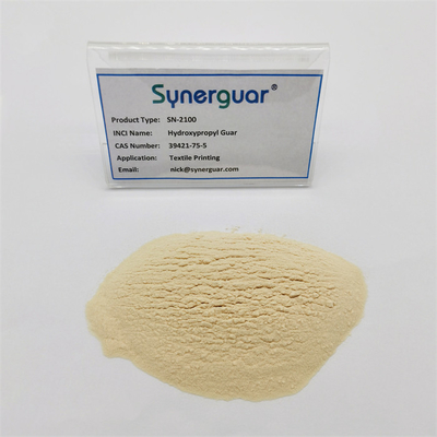 Η Hydroxypropyl Guar γόμμα με την υψηλή απόδοση δαπανών έχει το χαμηλό ιξώδες και το χαμηλό βαθμό αντικατάστασης για την υφαντική εκτύπωση