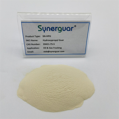 Η Hydroxypropyl Guar γόμμα με την υψηλή απόδοση δαπανών έχει το υψηλό ιξώδες και το μέσο βαθμό αντικατάστασης για το πετρέλαιο Fracking