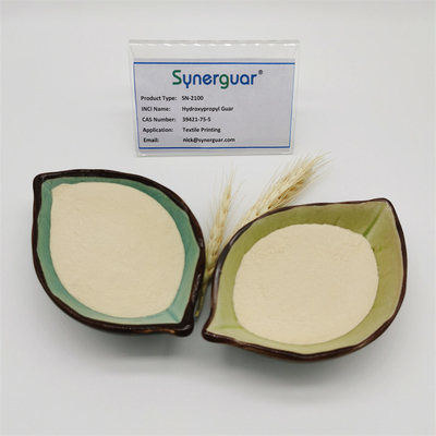 Η Hydroxypropyl Guar γόμμα με την υψηλή απόδοση δαπανών έχει το χαμηλό ιξώδες και το χαμηλό βαθμό αντικατάστασης για την υφαντική εκτύπωση